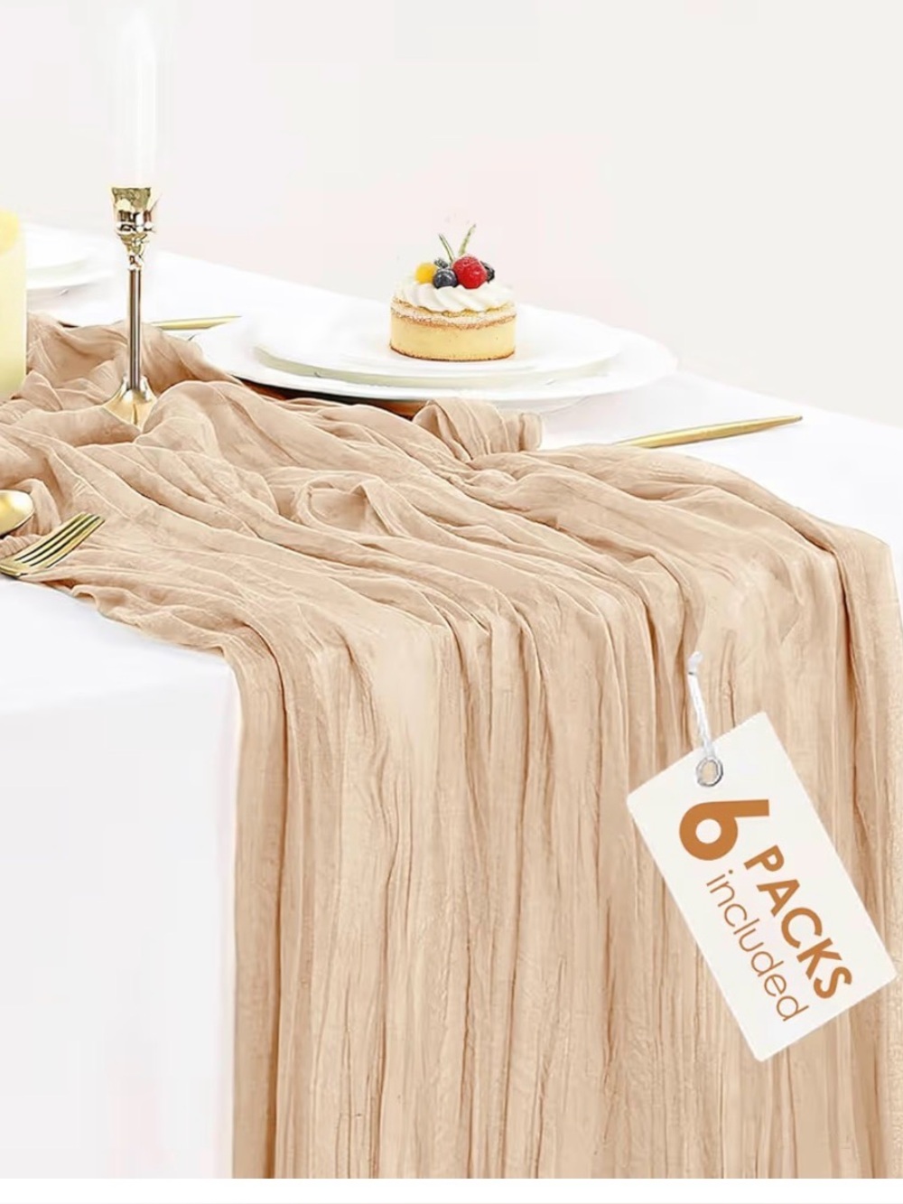 Neutral Chanpagne Table Runner - Pack of 6